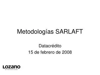 Metodologías SARLAFT