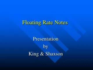 Floating Rate Notes