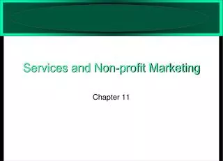 Services and Non-profit Marketing