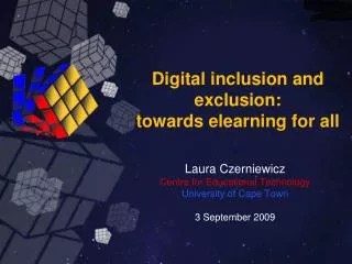Digital inclusion and exclusion: towards elearning for all