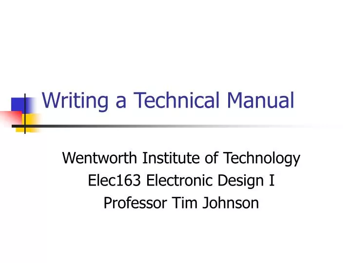 writing a technical manual