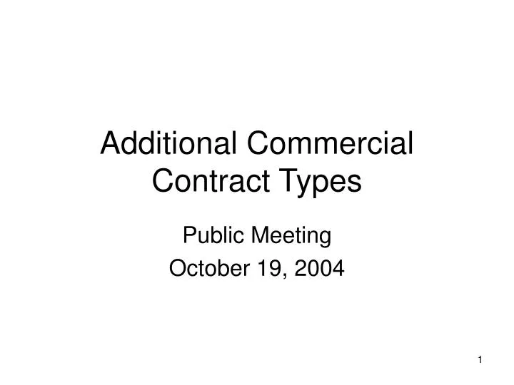 additional commercial contract types