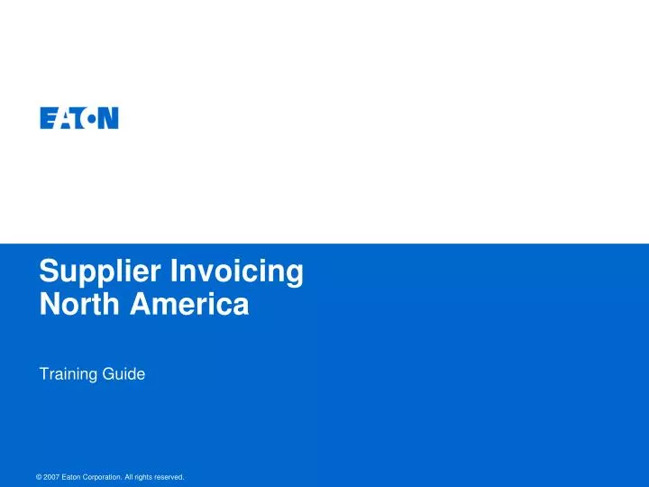 supplier invoicing north america