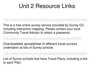 Unit 2 Resource Links