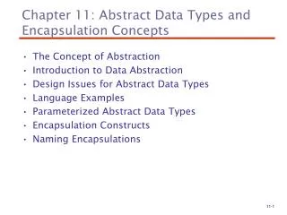 Chapter 11: Abstract Data Types and Encapsulation Concepts