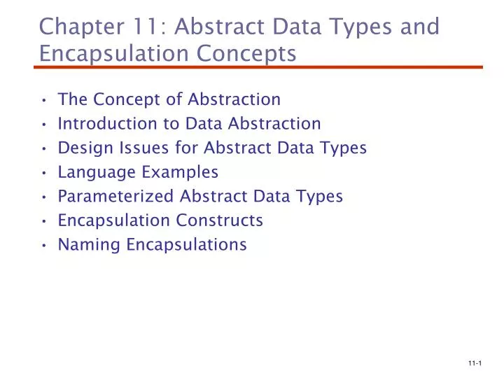chapter 11 abstract data types and encapsulation concepts