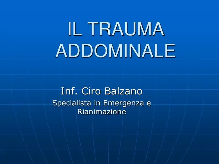 il trauma addominale