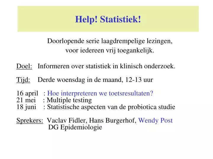 help statistiek