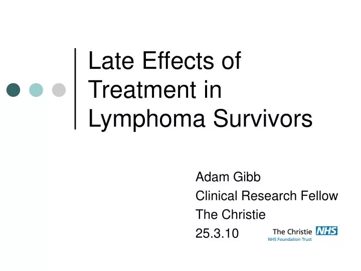 late effects of treatment in lymphoma survivors