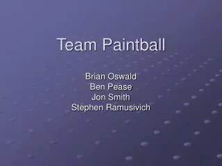Team Paintball
