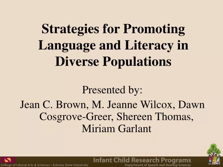 strategies for promoting language and literacy in diverse populations