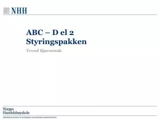 ABC – D el 2 Styringspakken