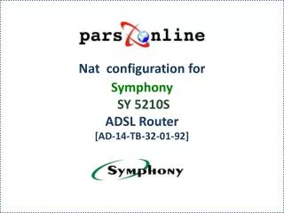 Nat configuration for Symphony SY 5210S ADSL Router
