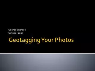 Geotagging Your Photos
