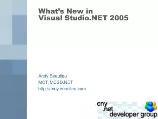 What’s New in Visual Studio.NET 2005