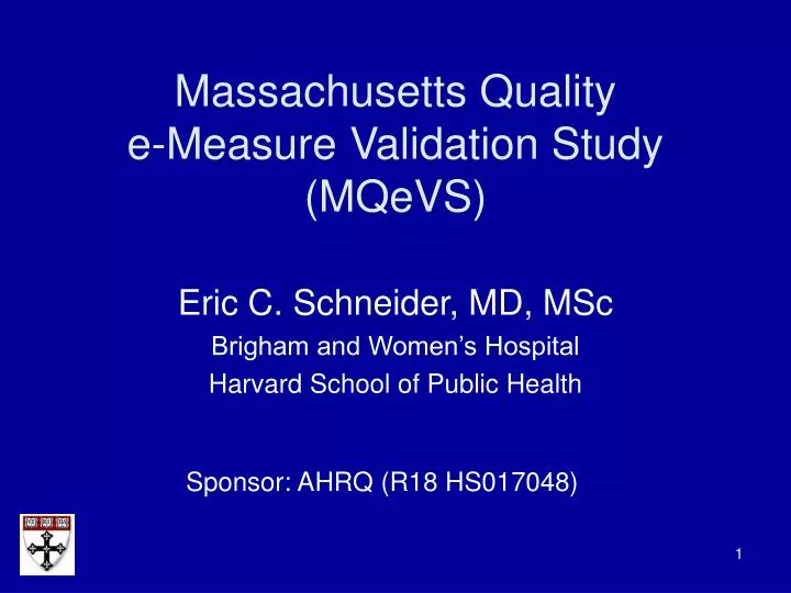 massachusetts quality e measure validation study mqevs