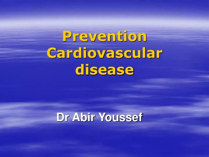 prevention cardiovascular disease