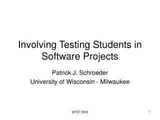 Involving Testing Students in Software Projects