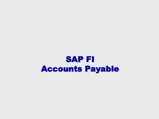 SAP FI Accounts Payable
