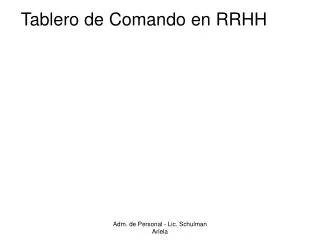 Tablero de Comando en RRHH
