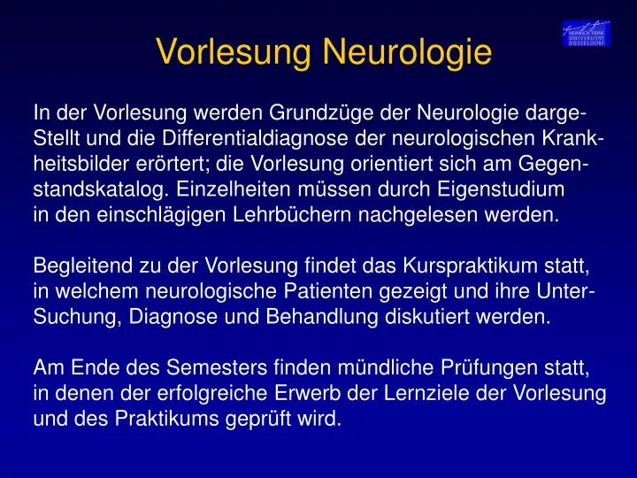 vorlesung neurologie