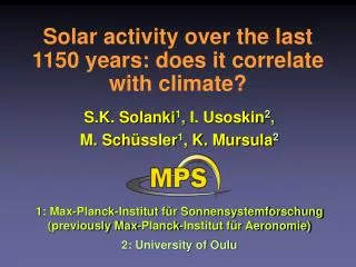 Solar activity over the last 1150 years: does it correlate with climate?