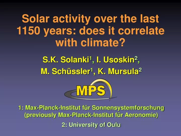 solar activity over the last 1150 years does it correlate with climate