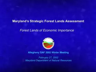 Maryland’s Strategic Forest Lands Assessment