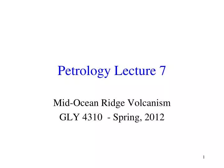petrology lecture 7