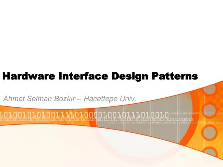 hardware interface design patterns