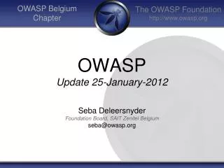 OWASP Update 25-January-2012