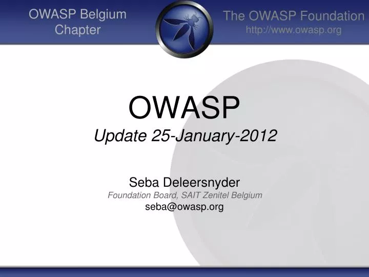 owasp update 25 january 2012