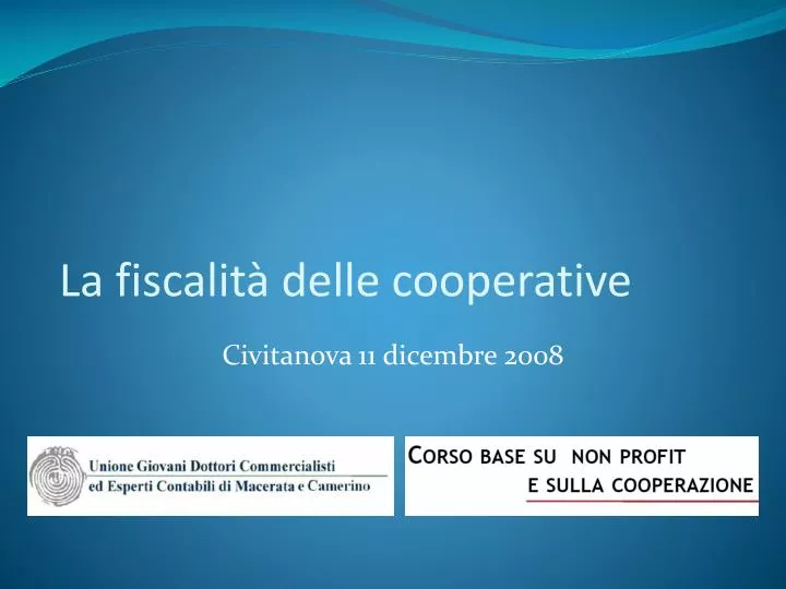 la fiscalit delle cooperative