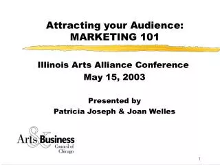 Attracting your Audience: MARKETING 101
