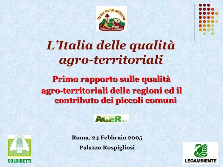 l italia delle qualit agro territoriali