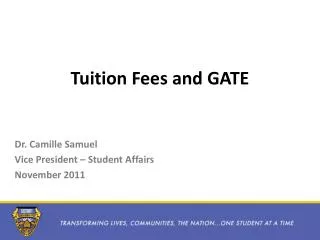 Tuition Fees and GATE