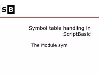Symbol table handling in ScriptBasic