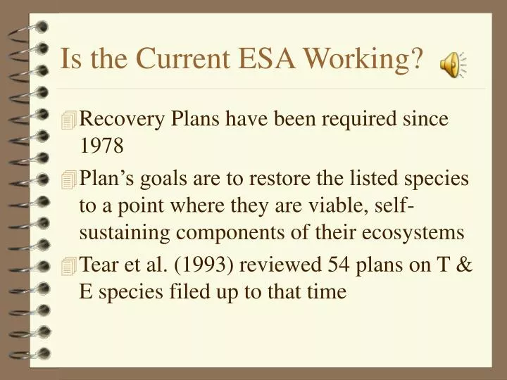is the current esa working