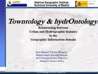 Towntology &amp; hydrOntology: Relationship between Urban and Hydrographic features in the Geographic Information doma