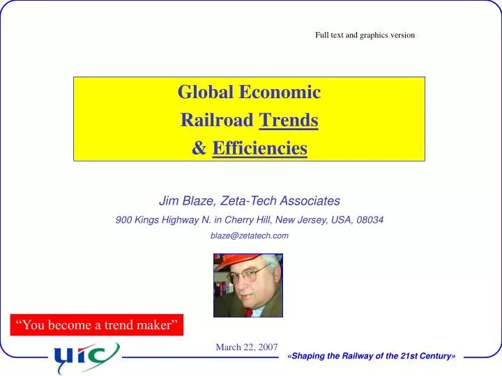 global economic railroad trends efficiencies