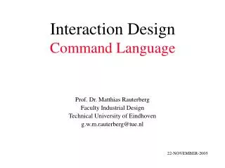 Interaction Design Command Language