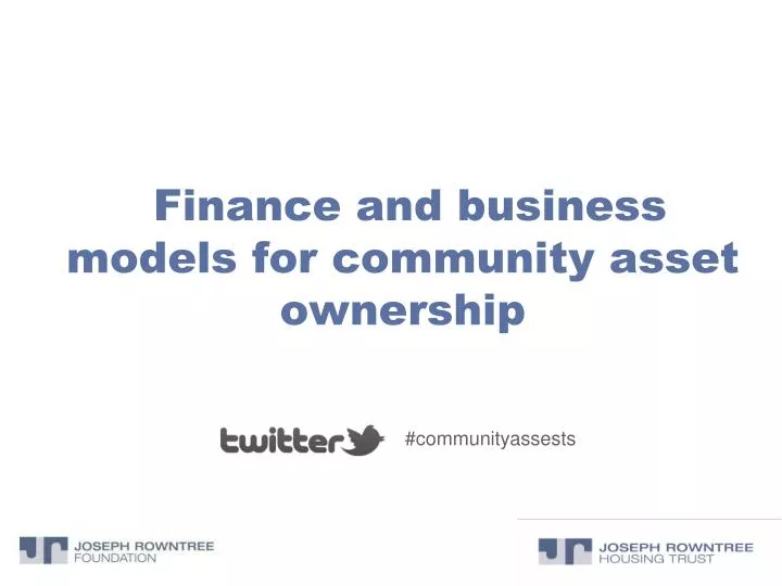 finance and business models for community asset ownership
