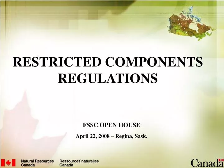 restricted components regulations