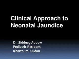 Dr. Siddeeg Addow Pediatric Resident Khartoum, Sudan