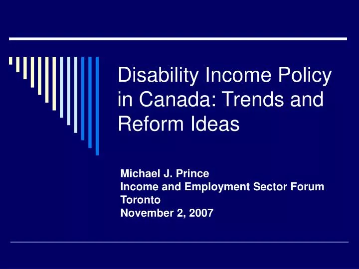 disability income policy in canada trends and reform ideas