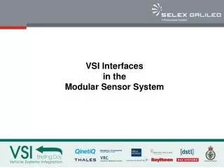 VSI Interfaces in the Modular Sensor System