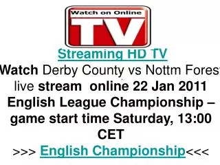 Derby County vs Nottm Forest live FLC Hq Tv Streaming