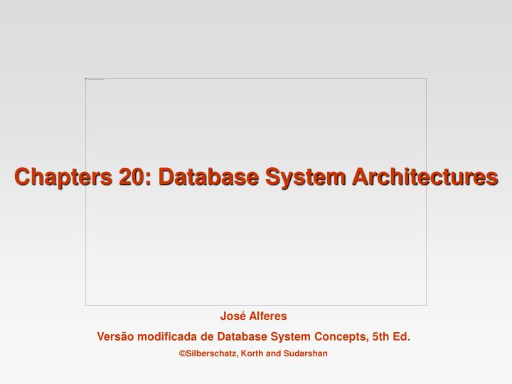 chapters 20 database system architectures