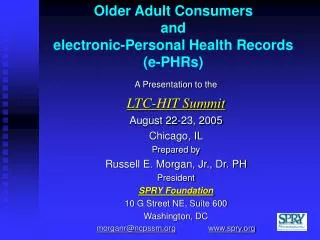 Older Adult Consumers and electronic-Personal Health Records (e-PHRs)