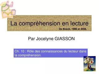 la compr hension en lecture